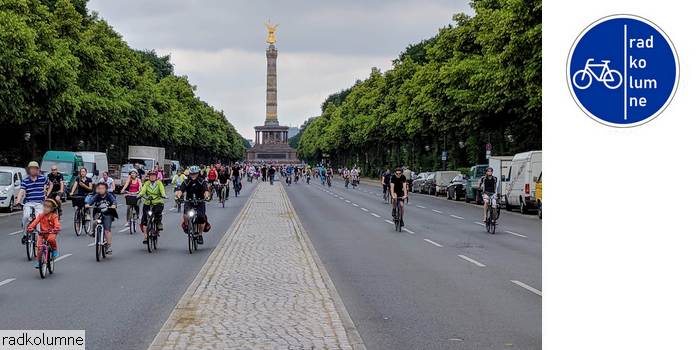 Radfahrer vor Siegessäule